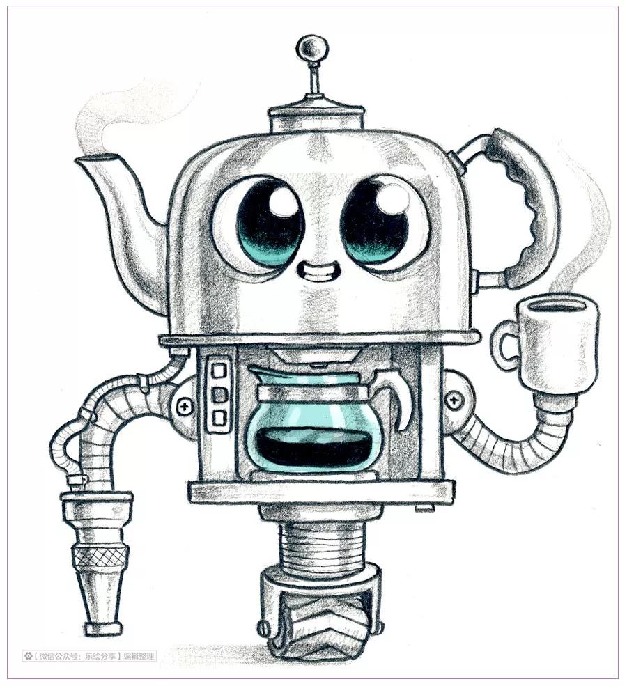 创意素描你好呀小怪兽