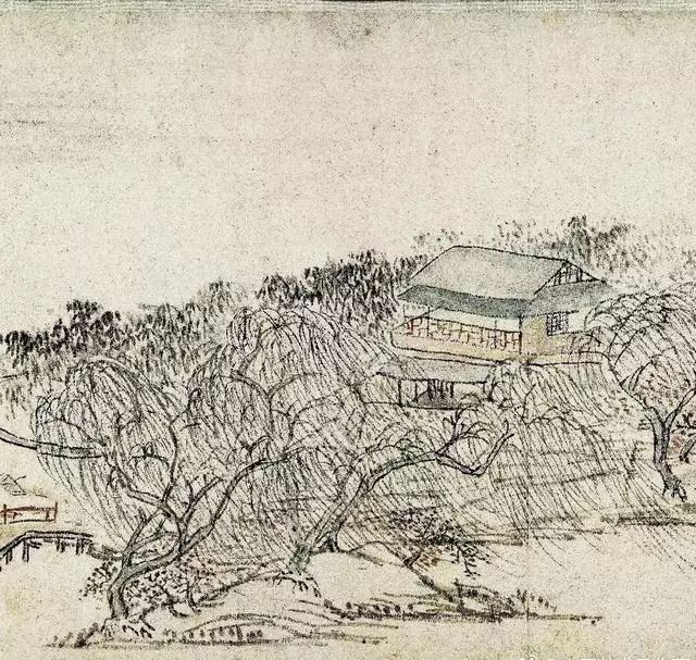 清柳如是月堤烟柳图