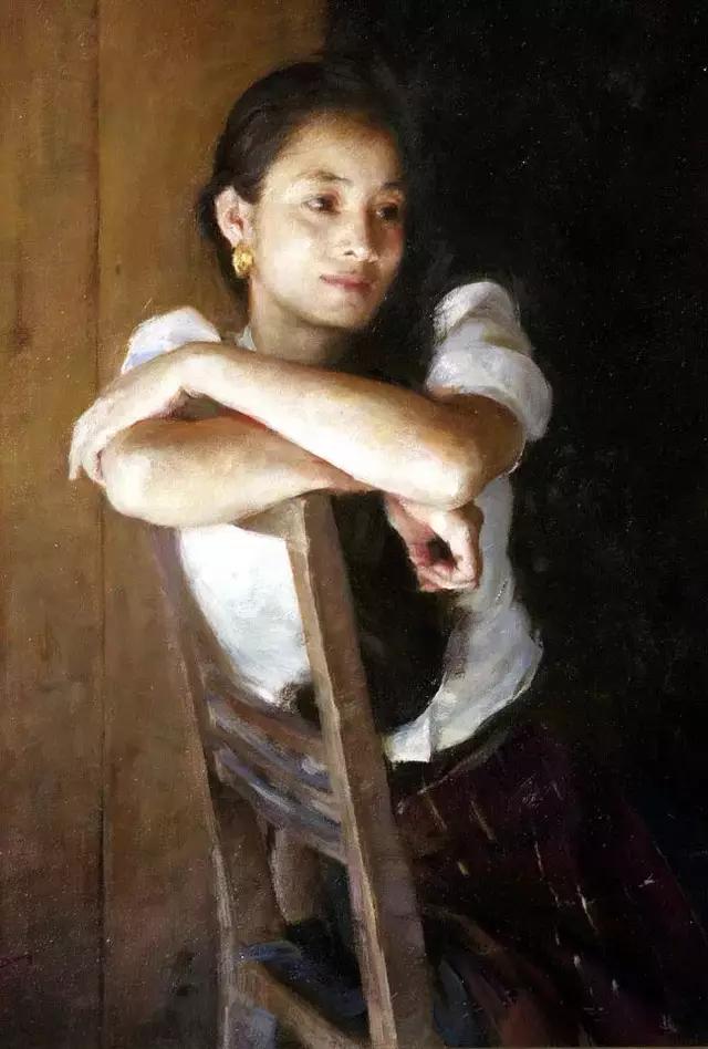 旅美艺术家尚丁油画中的东方美人