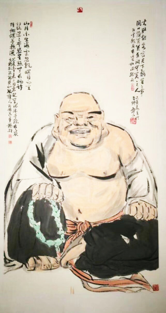 《大肚弥勒佛》《风雪夜归人》《春消息》《捕鱼》《戏猴》《一江春水