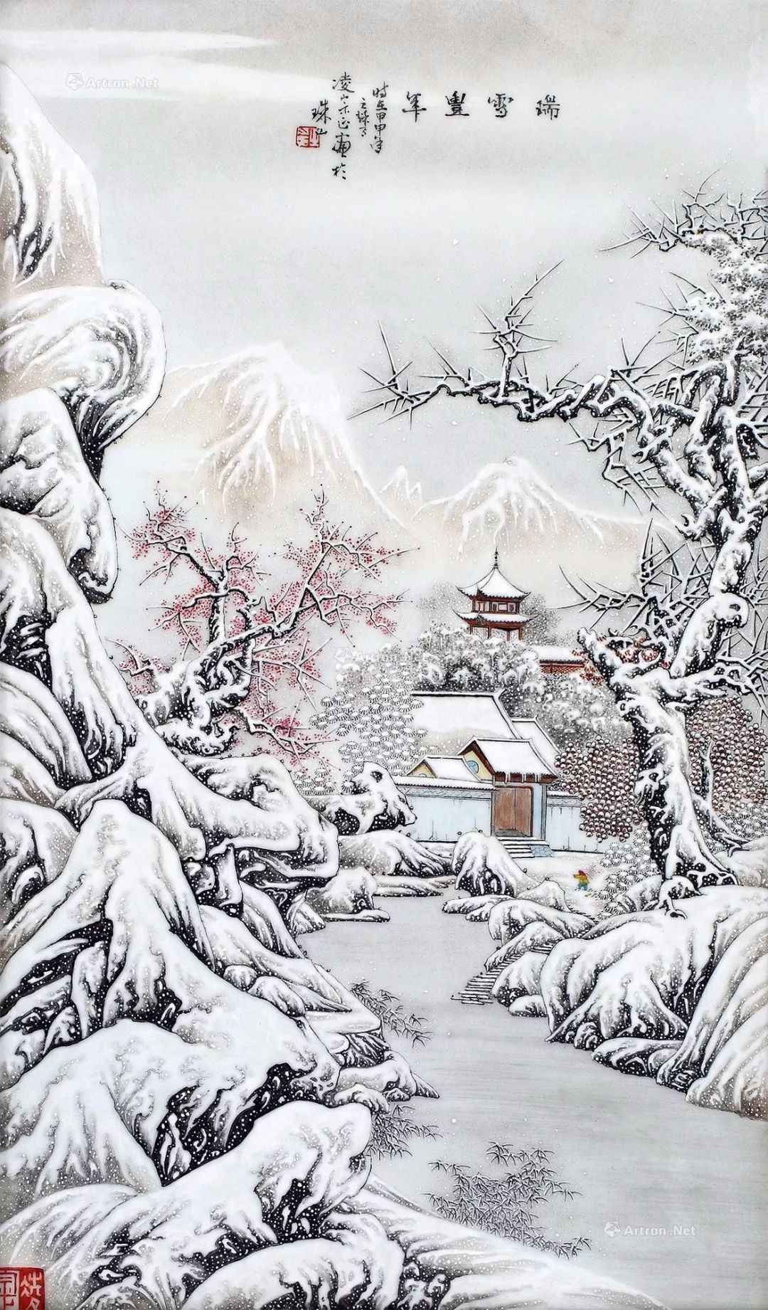 我们来到国画雪景作品里畅游一番,素白纯洁的雪,一如我们的初心,为一