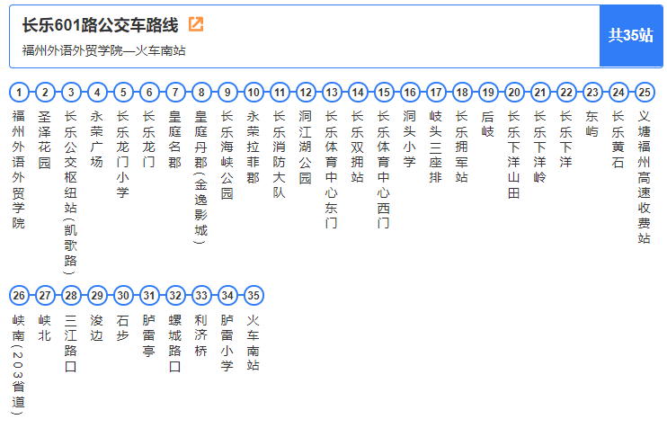 长乐602路公交车路线