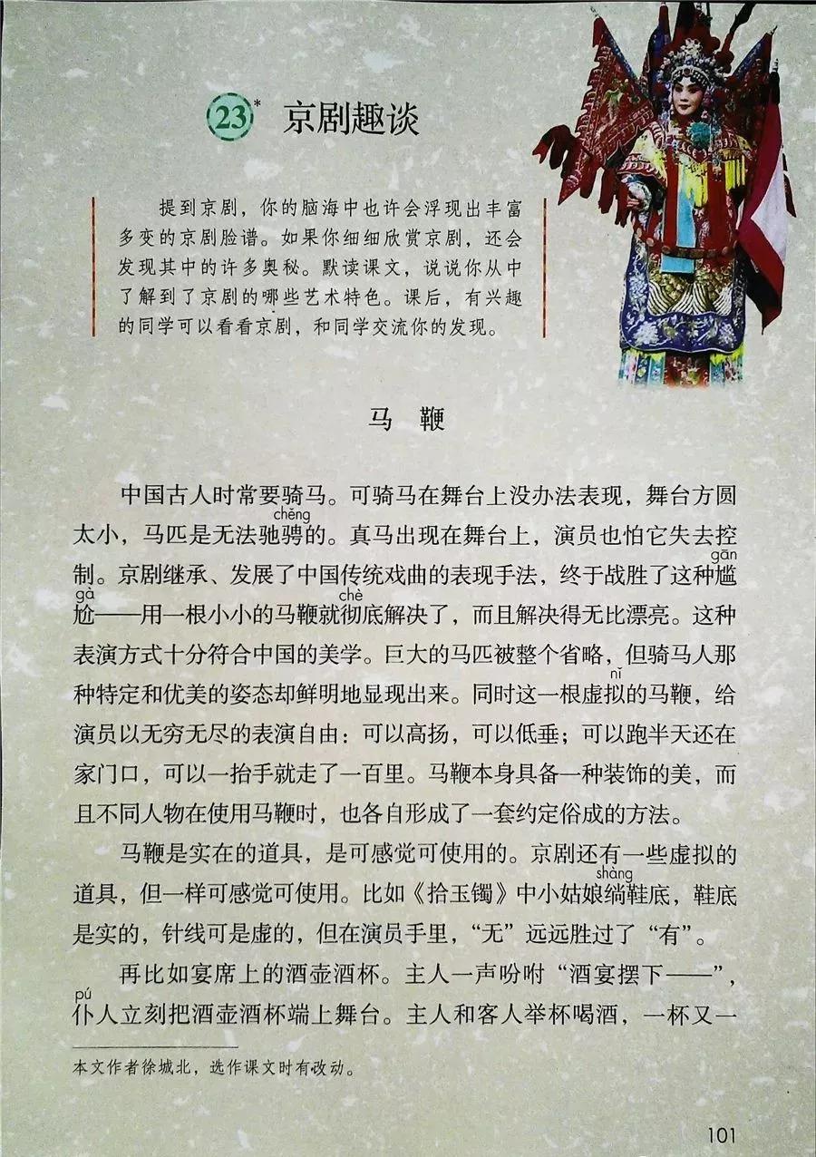 部编版六年级上册第23课京剧趣谈知识点图文讲解