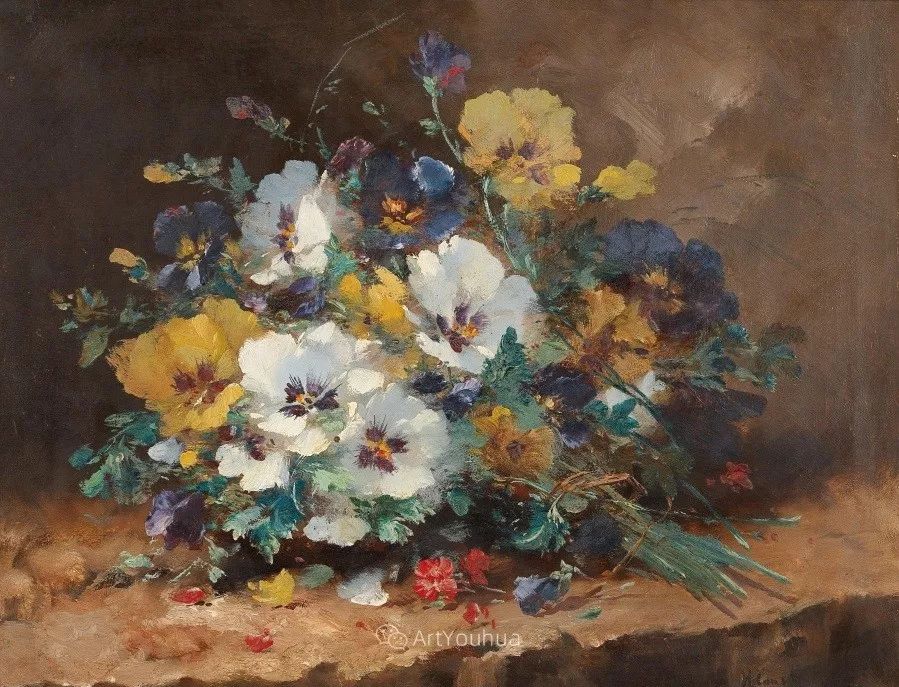 法国画家尤金亨利柯乔瓦他对浪漫主义情有独钟花卉很赞