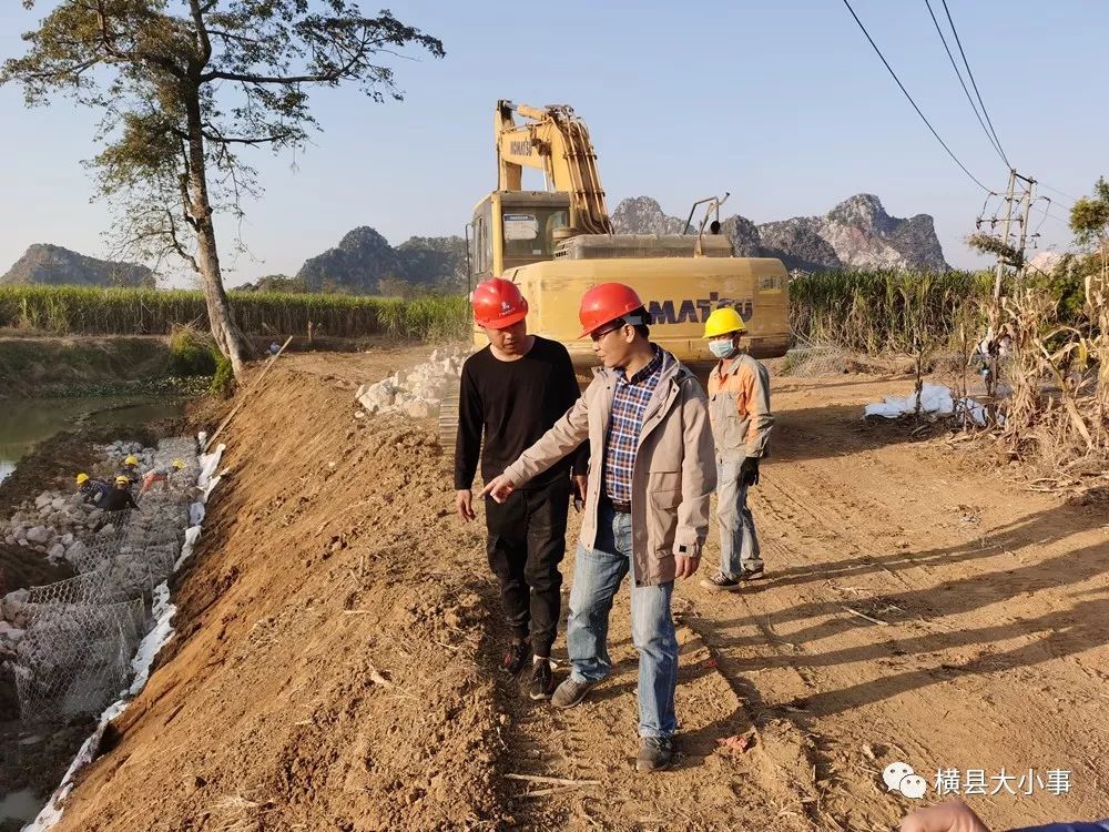 横县水利局局长韦志东深入为民办实事项目大埠江百合镇大炉口至吉岭河