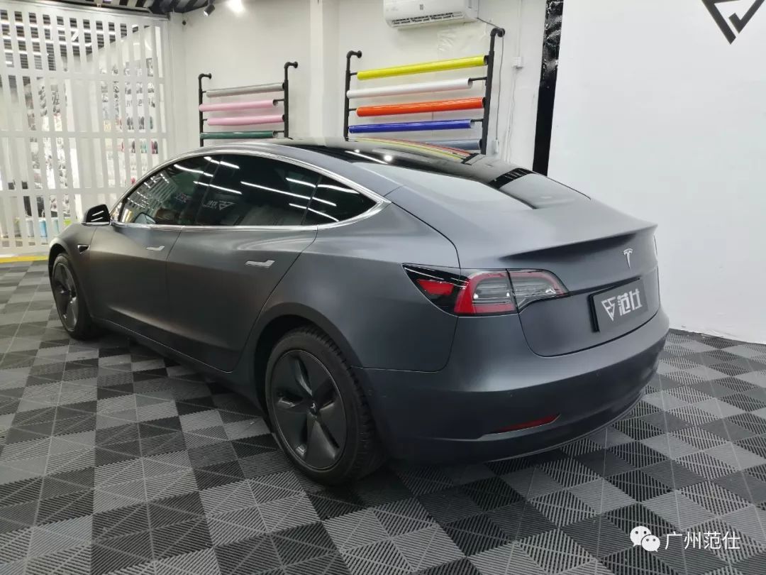 保护与时尚兼得特斯拉model3装贴哑面隐形车衣