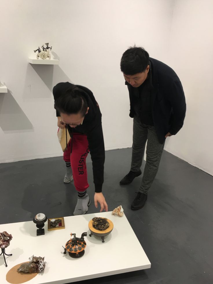 参观王艺林先生艺术展览现场在温哥华知名华人艺术家,策展人王艺林