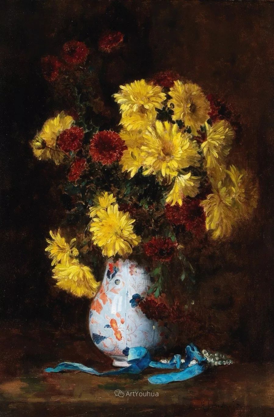 法国画家尤金亨利柯乔瓦他对浪漫主义情有独钟花卉很赞