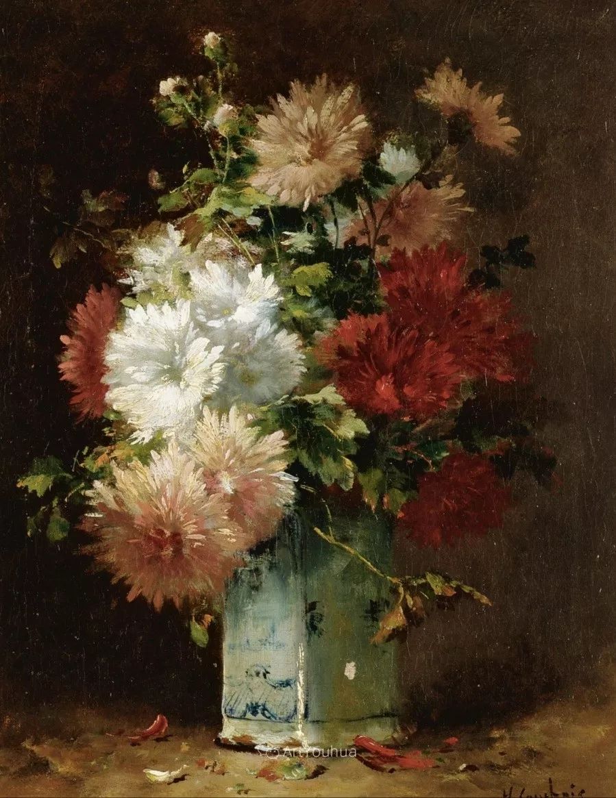 法国画家尤金亨利柯乔瓦他对浪漫主义情有独钟花卉很赞