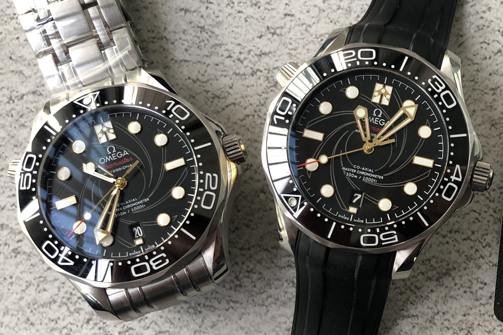 朗哲钟艺vs欧米茄海马300米女王密使限量款夜光很独特