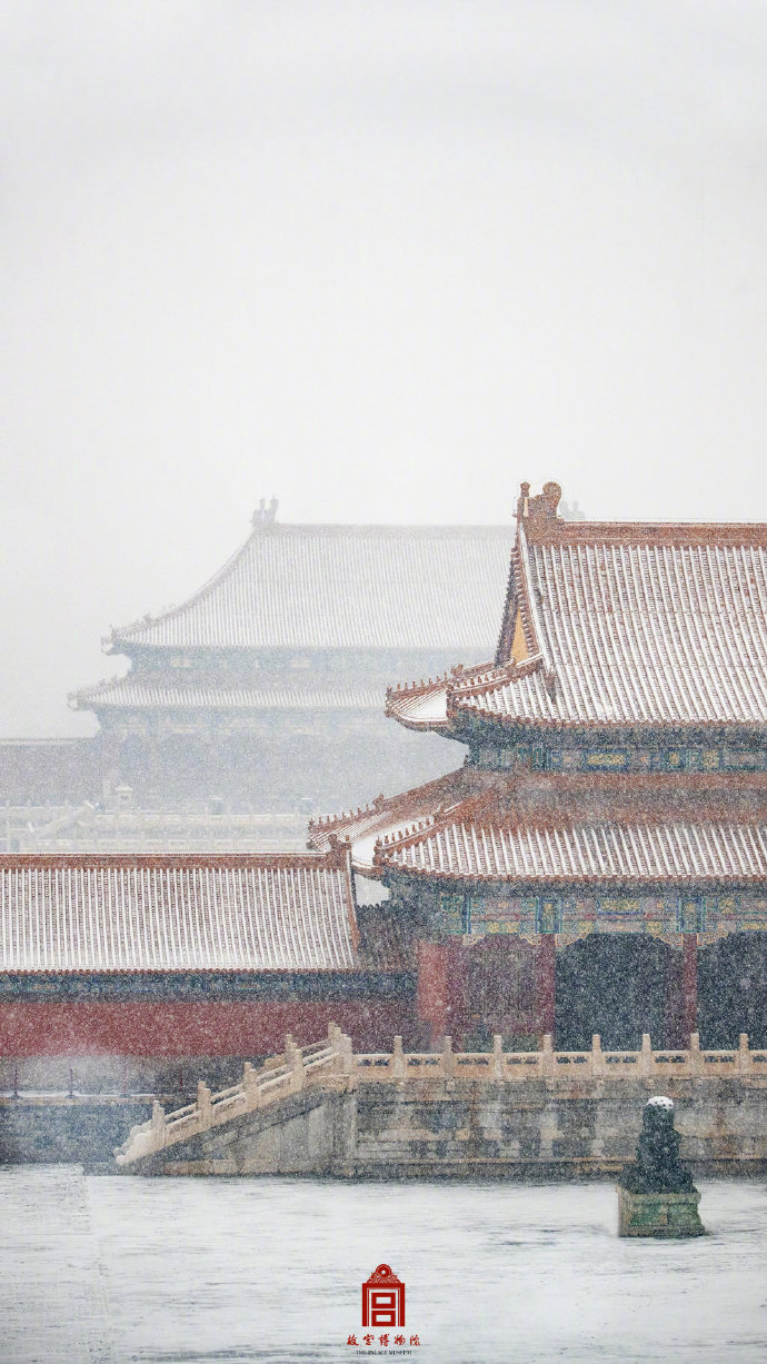 图为今日故宫雪景