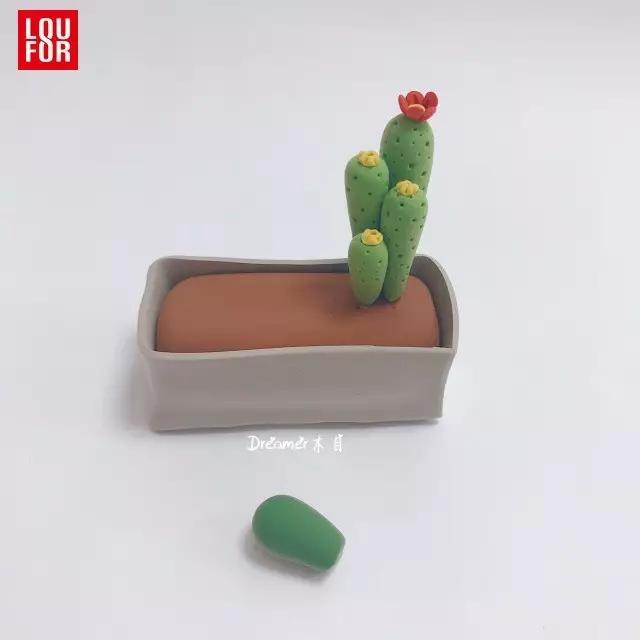 超轻粘土巨型盆栽植物制作教程