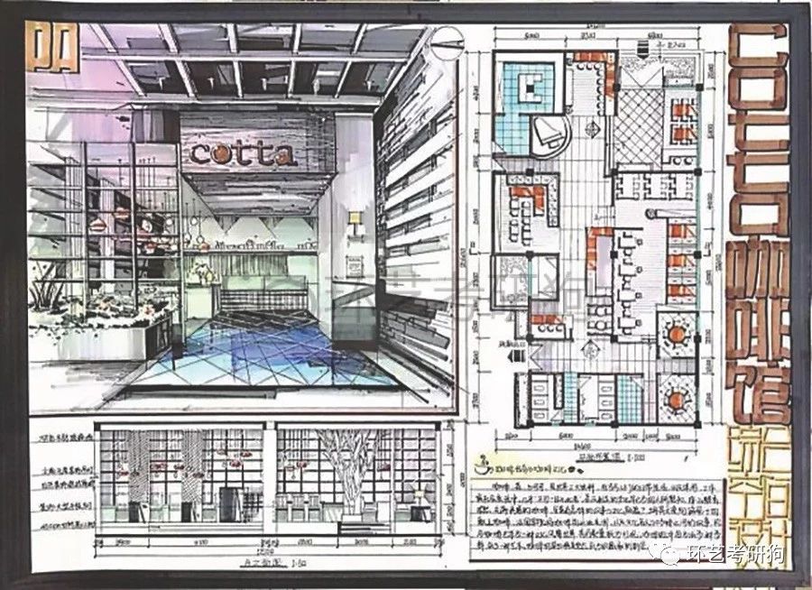 室內快題丨餐飲空間餐廳咖啡館茶室專題作品集錦環藝考研狗