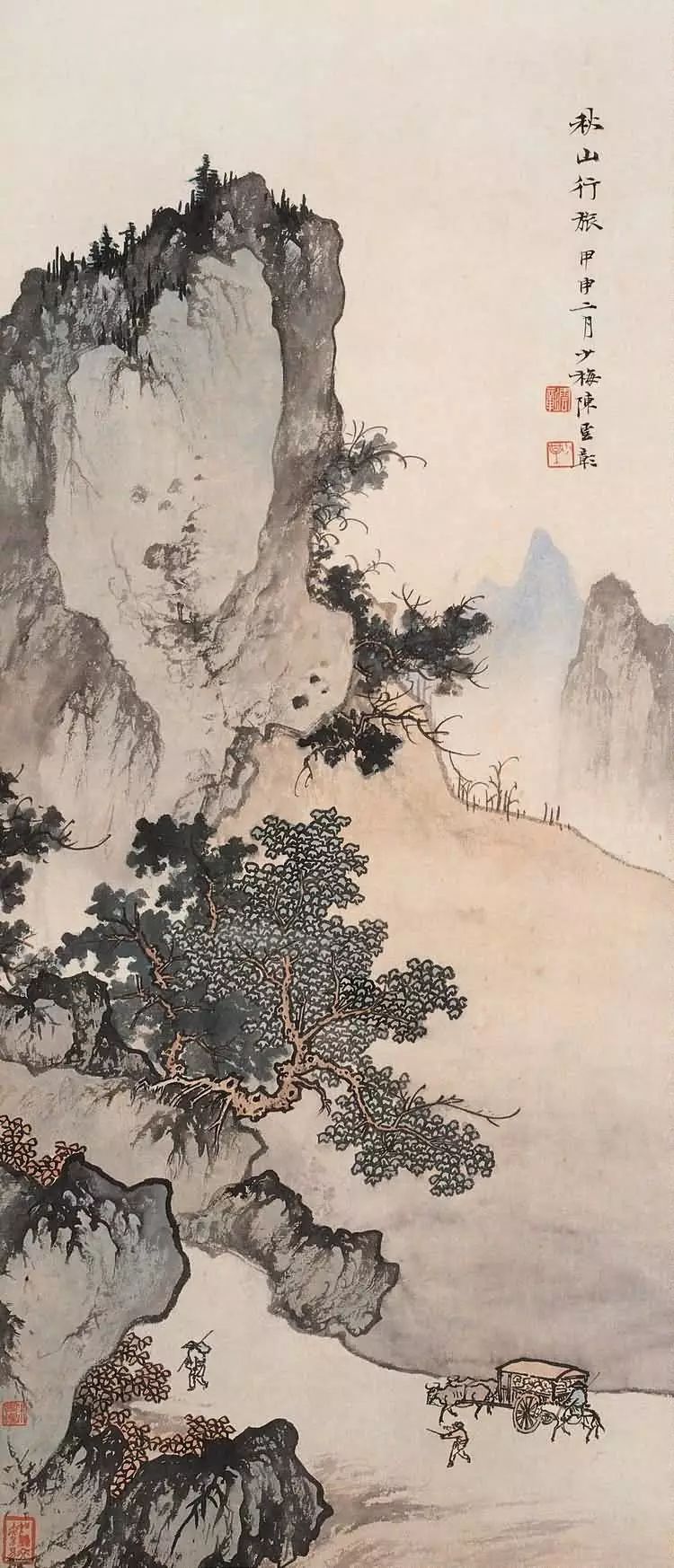 陳少梅作品時搬到客廳,有時搬進陽光房,輕鬆音樂,焚香品茗,談天說地