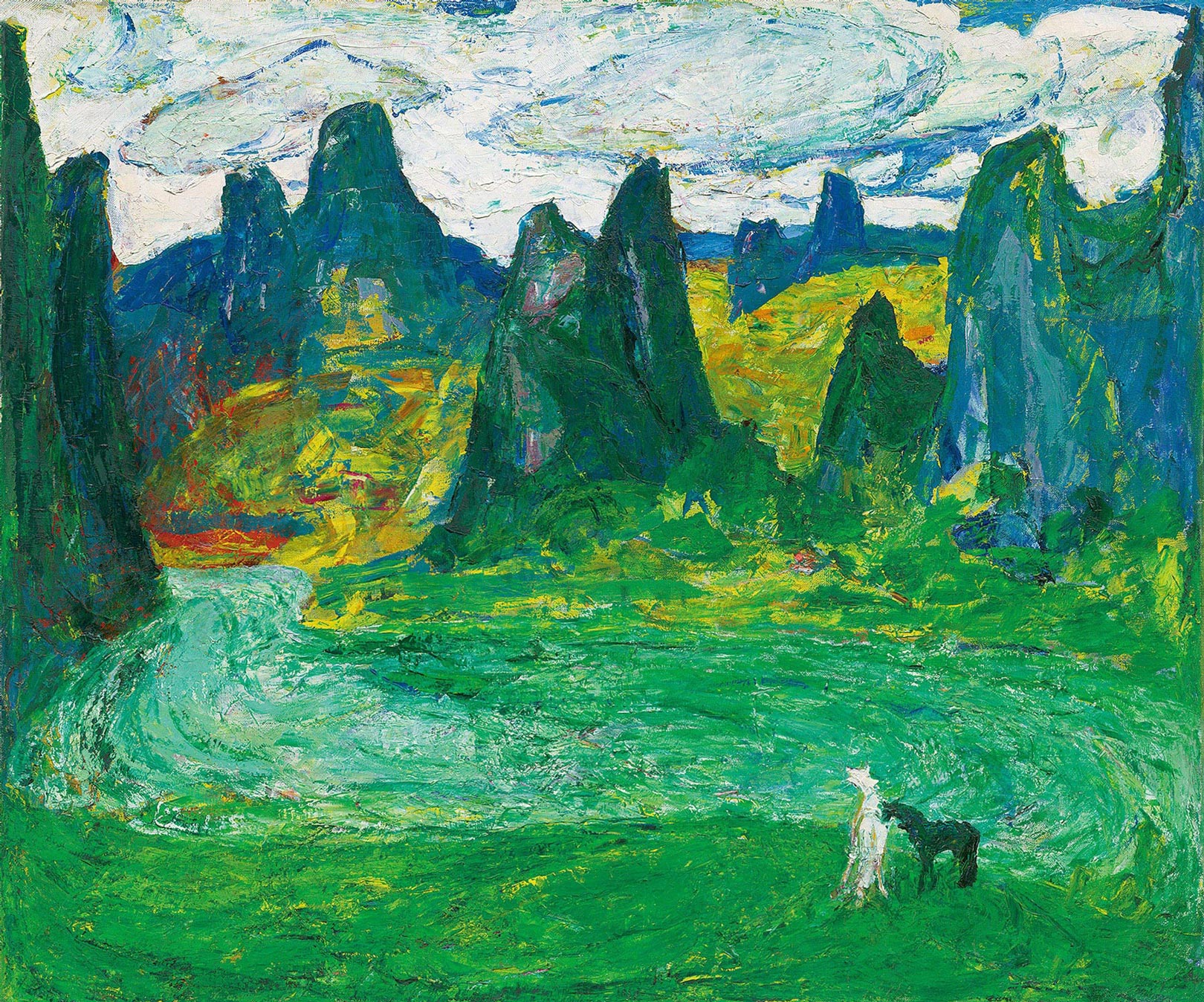 罗尔纯 1970年代作 阳朔风景 布面 油画吴冠中先生曾评价罗尔纯,说他"