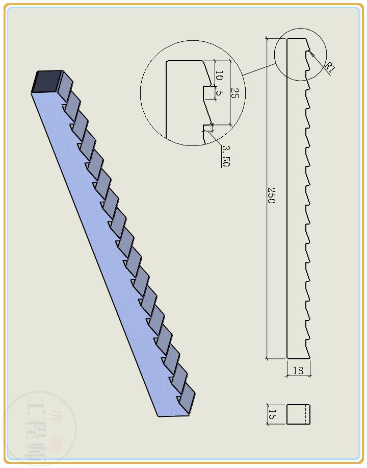 用solidworks设计的棘爪与齿条的仿真运动