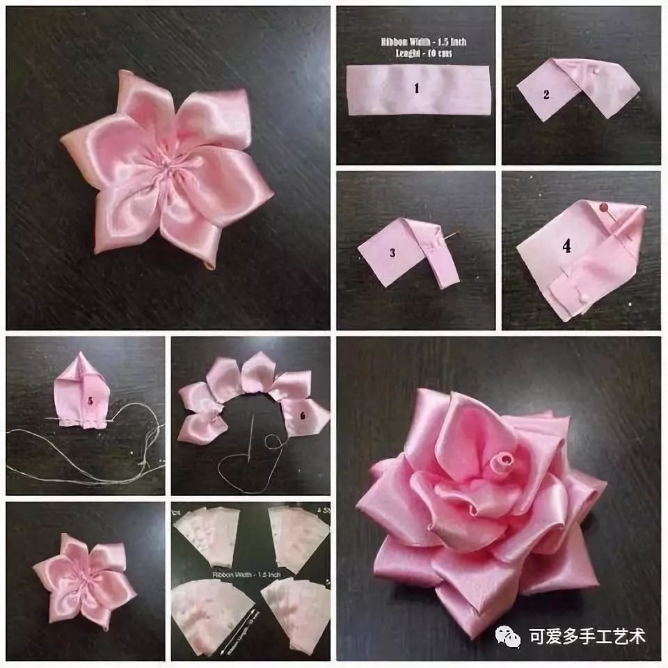 用丝带做了几十朵花几招组合起来想不美都难附教程