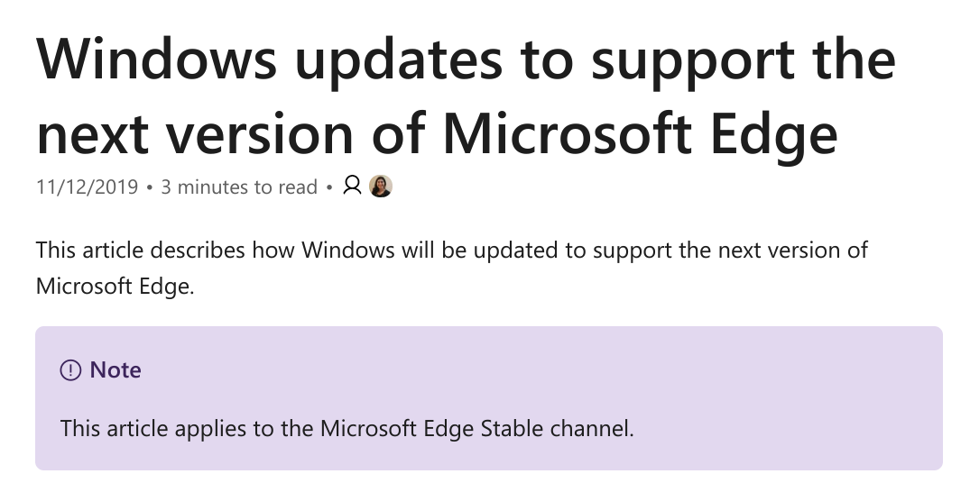 全新Edge下月起通过Windows Updates正式推送