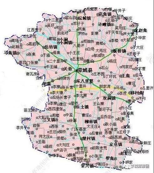 蒙城县市区地图图片