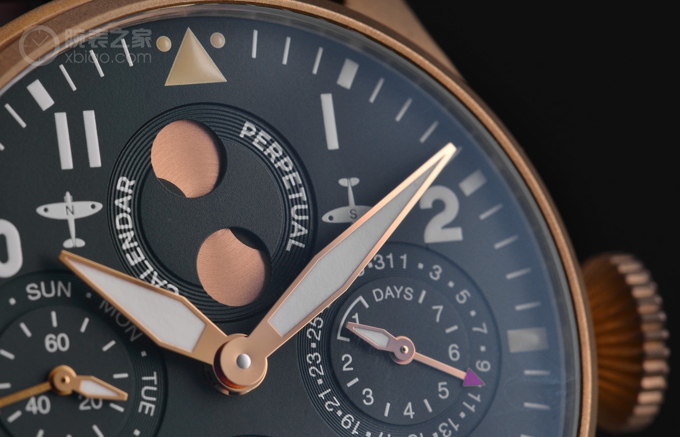 品鉴iwc万国喷火战机大型飞行员万年历腕表