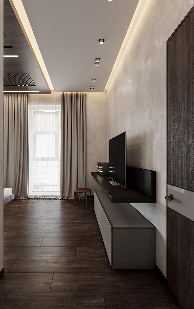 早知我家天花板就不走石膏线了,木地板上顶,整个家温润有质!