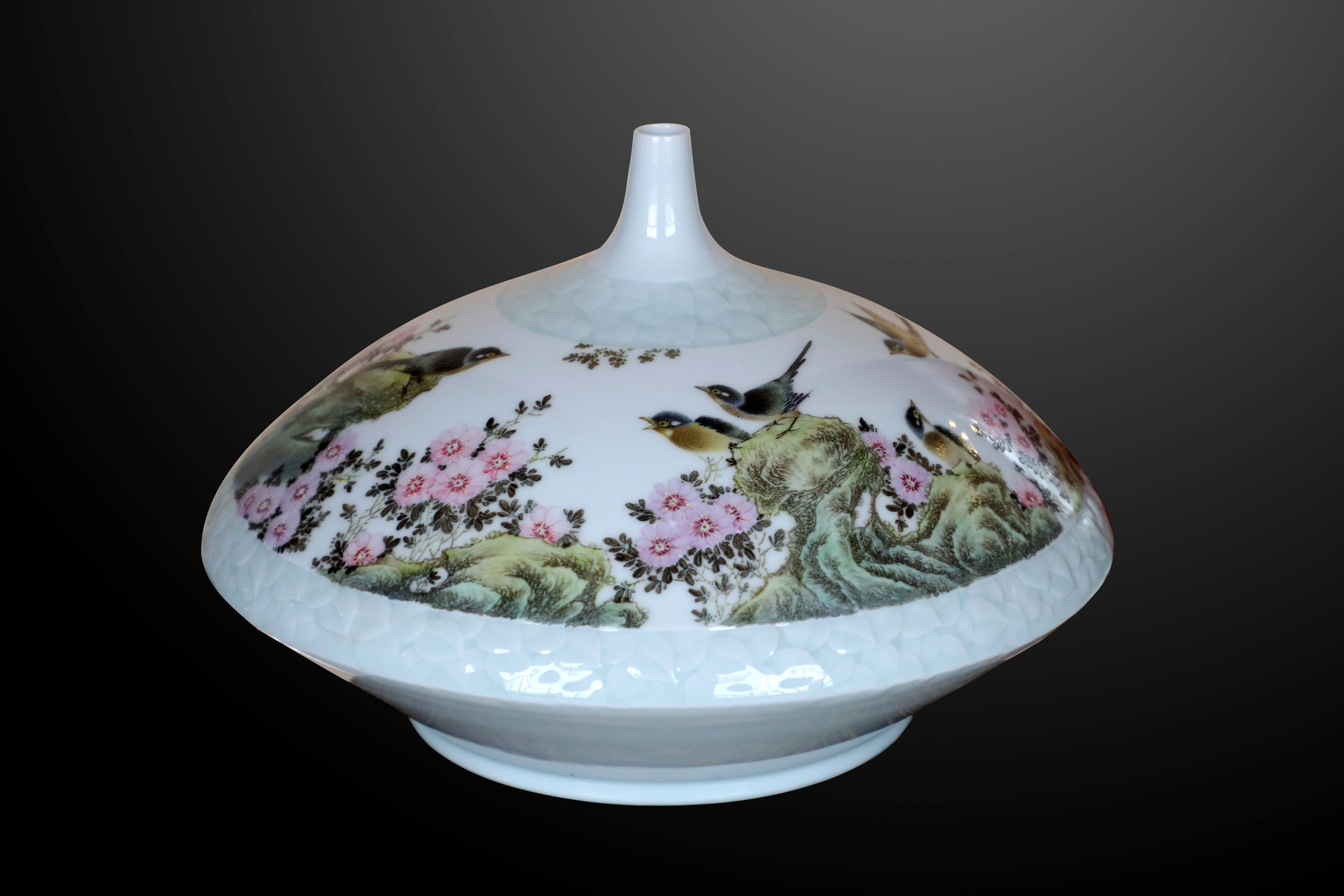 景德镇徐家星陶瓷艺术作品集水点桃花又被称为毛瓷