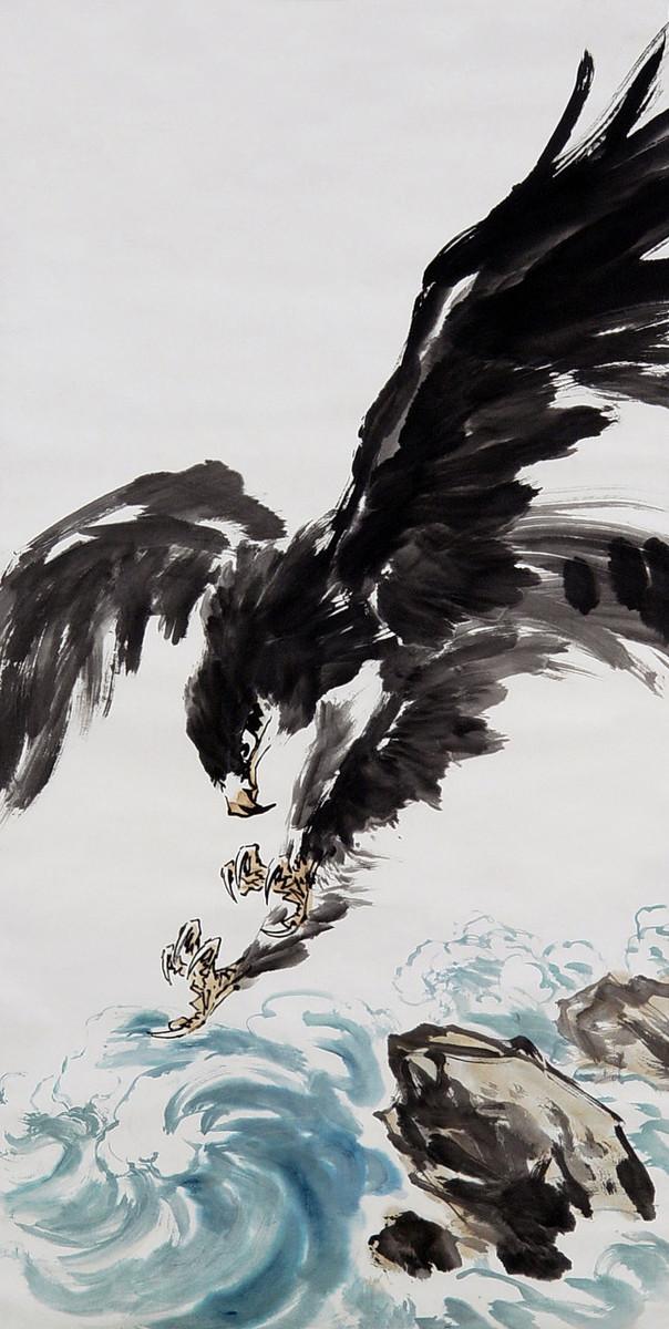 2,大鹏展翅图:大鹏展翅图通常被挂在书房及客厅带给人一种"鹏程万里"