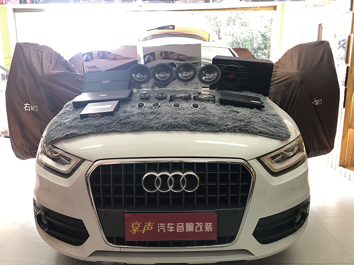 烧而不骚奥迪q3音响改装德国彩虹三分频主动深圳享声汽车音响