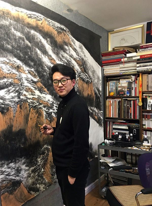 溪山无尽笔墨有情九零后画家王录山重彩山水画赏析