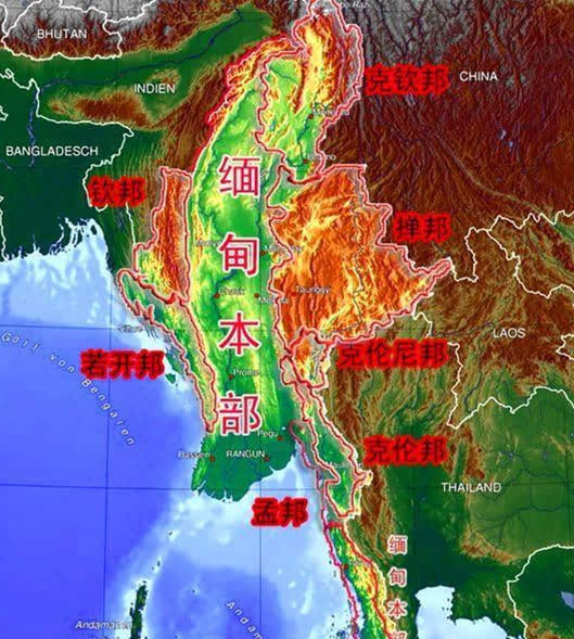 中国合并缅甸后的版图图片