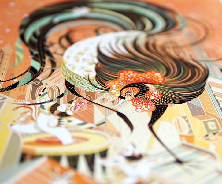 《吉星高照》签名版画,新年礼盒苹果官网同款,倪传婧的《吉星高照》