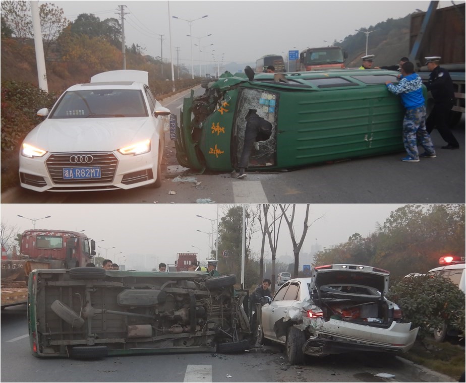 在交通事故现场,交警却抡起盾牌直接砸向了车玻璃._宁乡