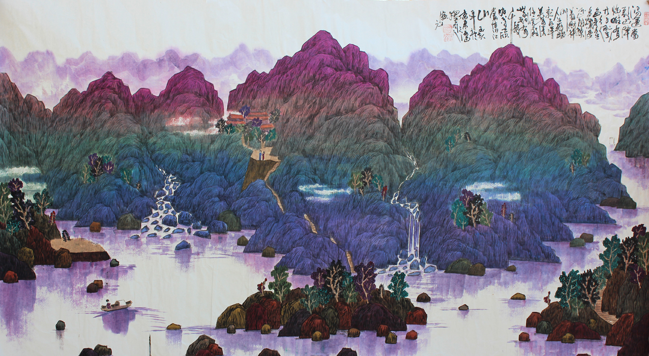 陈宝元色彩山水画作品欣赏