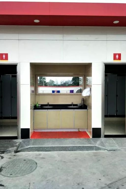 华达加油站公厕改造对比再来康康青白江这些融厕入景的公厕生态,高