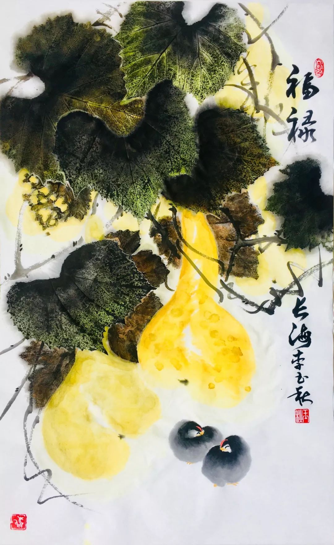 海島畫家李玉秋最新國畫作品:玉秋1983年入伍,1993年轉業到長海縣工作