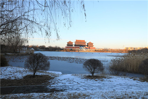 河北唐山丰润:雪后的曹雪芹文化园美如画