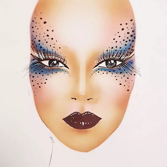 领取方式(共9张,电子版,需要自己打印)赠送空白妆面图模版一套— 福利