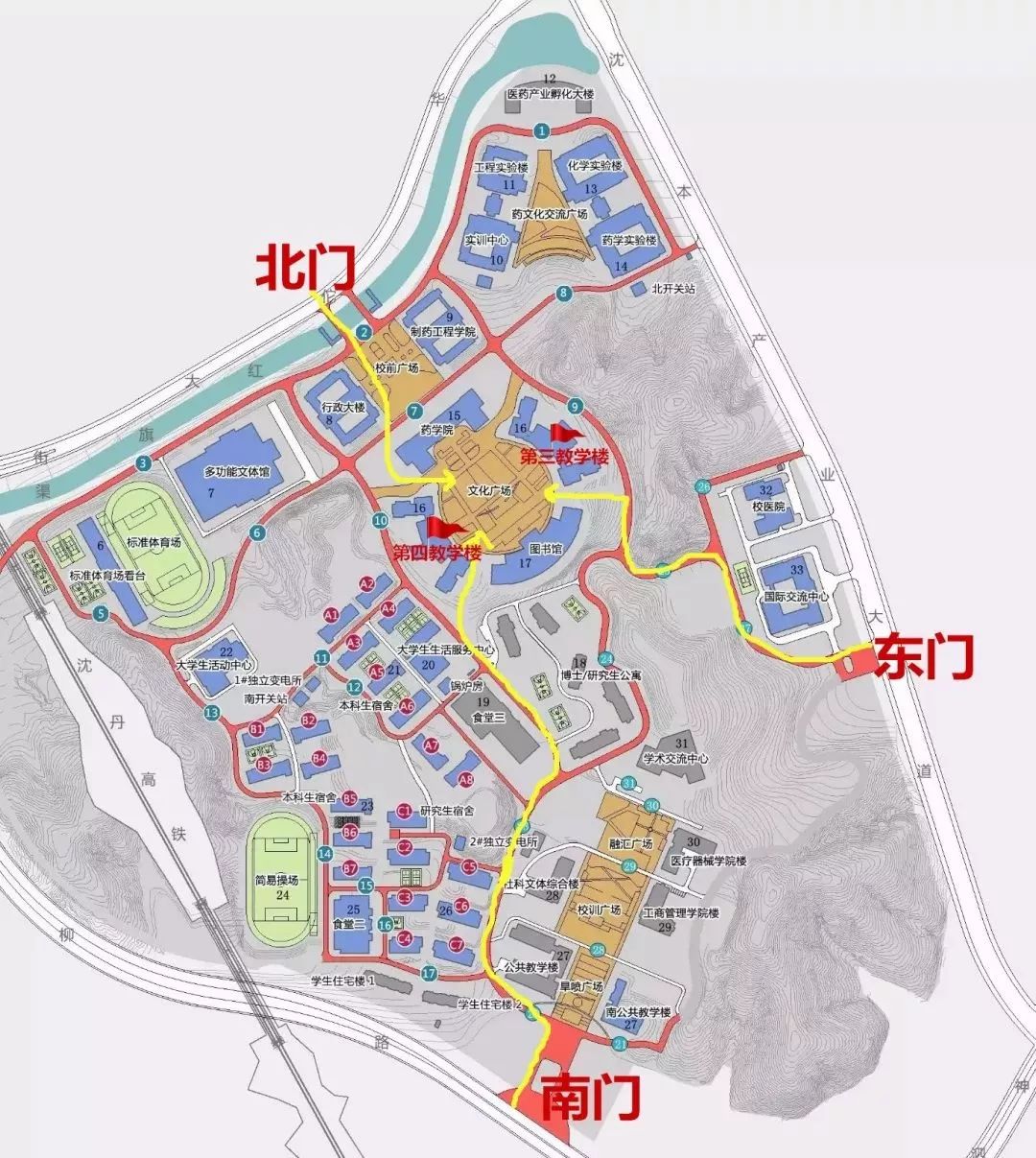 沈阳药科大学校园地图图片