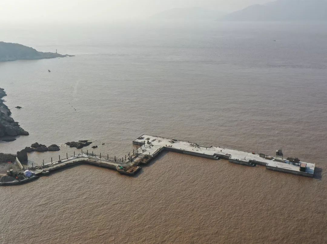 白沙岛大码头快完工了冬日里的这座岛别具风情