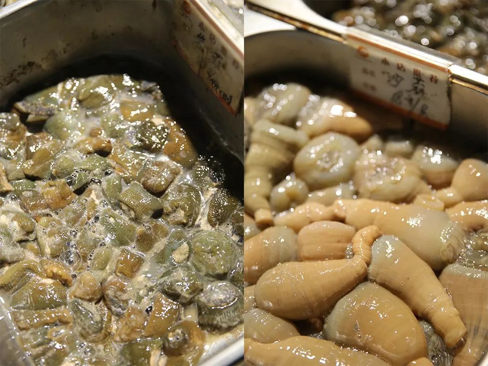 左:岩蒜,右:沙蒜▲岩蒜黑松露豆面望潮,必须在人工摔打充分之后仁质