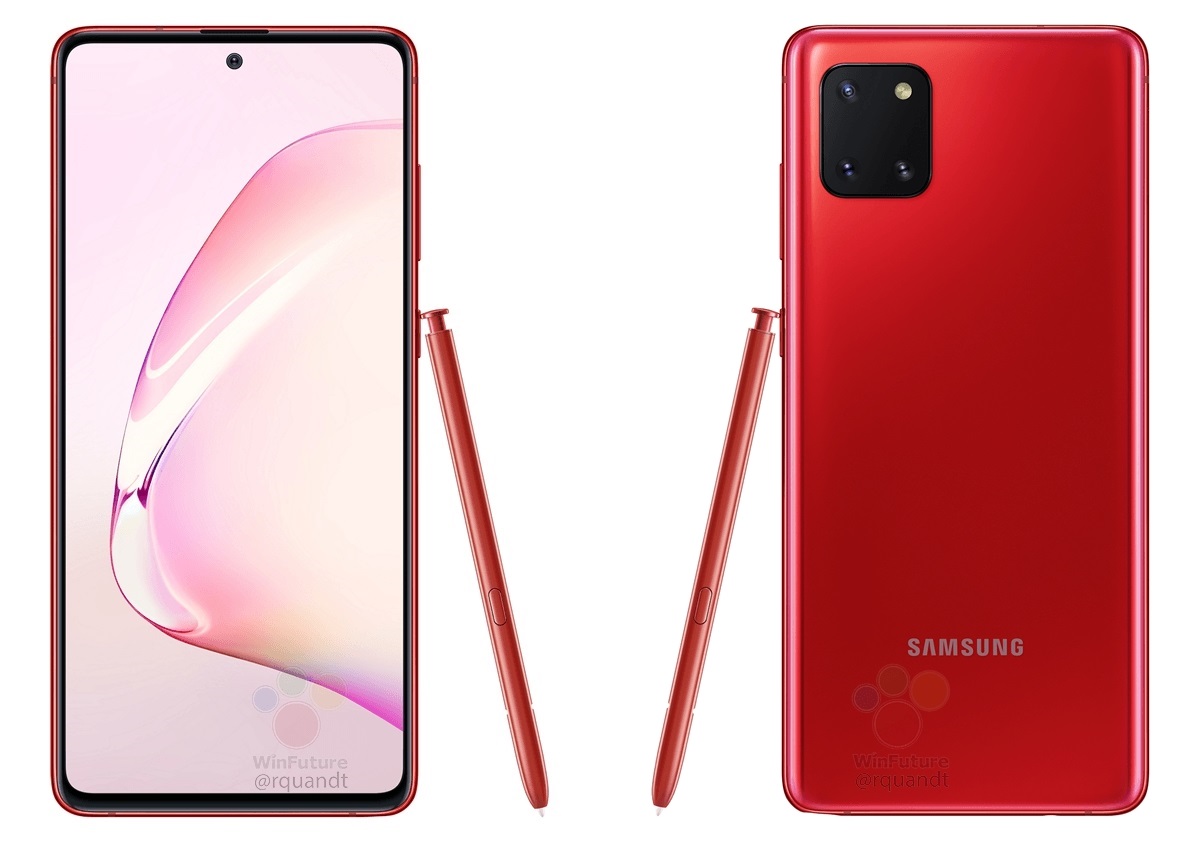 galaxynote10lite渲染图曝光全新相机模块spen纯平屏幕