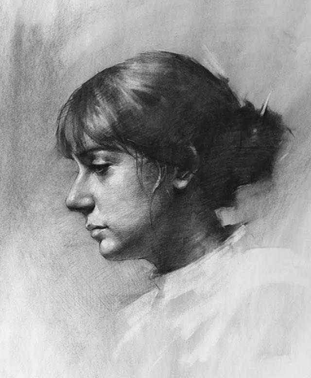 美术教程丨为什么很多人喜欢炭笔绘画的人物头像看完你就明白了