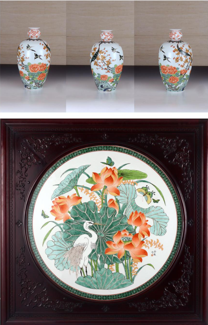 景德镇余毅陶瓷艺术作品选集古彩花鸟人物