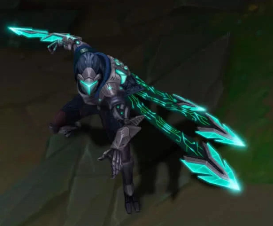 这款蓝色源计划凯隐,可以说科技感十强,而且武器中的源计划图标也十分