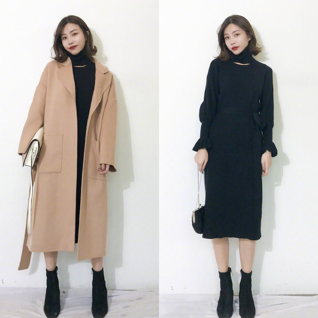 原创优雅温柔的冬季穿搭!针织衫搭配阔腿裤利落高级,简约随性又保暖