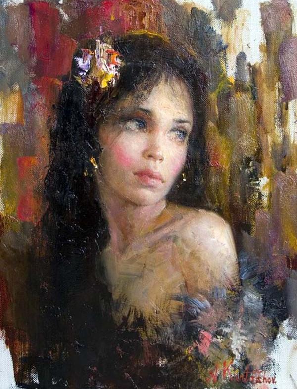 俄罗斯当代天才艺术家安德烈卡塔晓夫人物油画欣赏