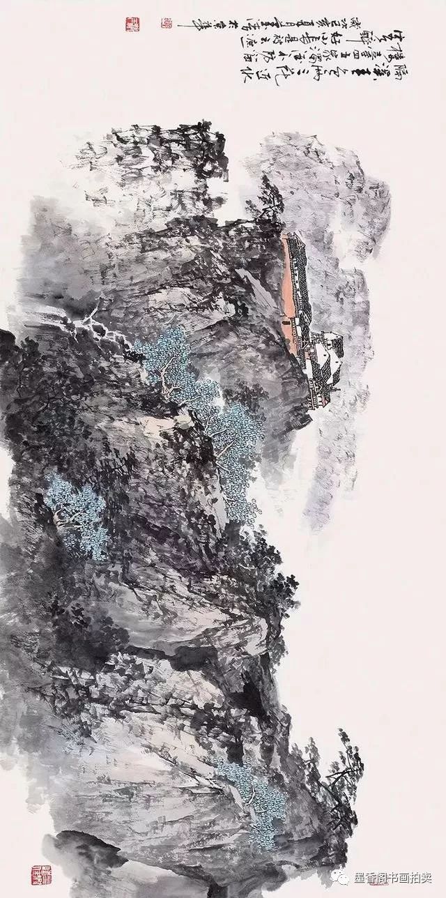 他的山水画作品有南方山水的灵动,也有北方山水的风情_玉清