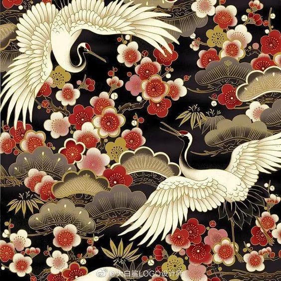 中国风素材仙鹤绘画