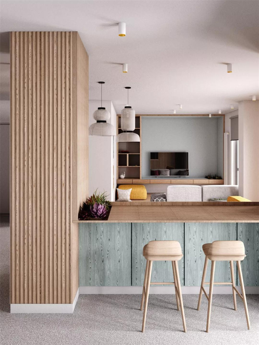 也最为简约,吧台质感取决于制作材料的质量