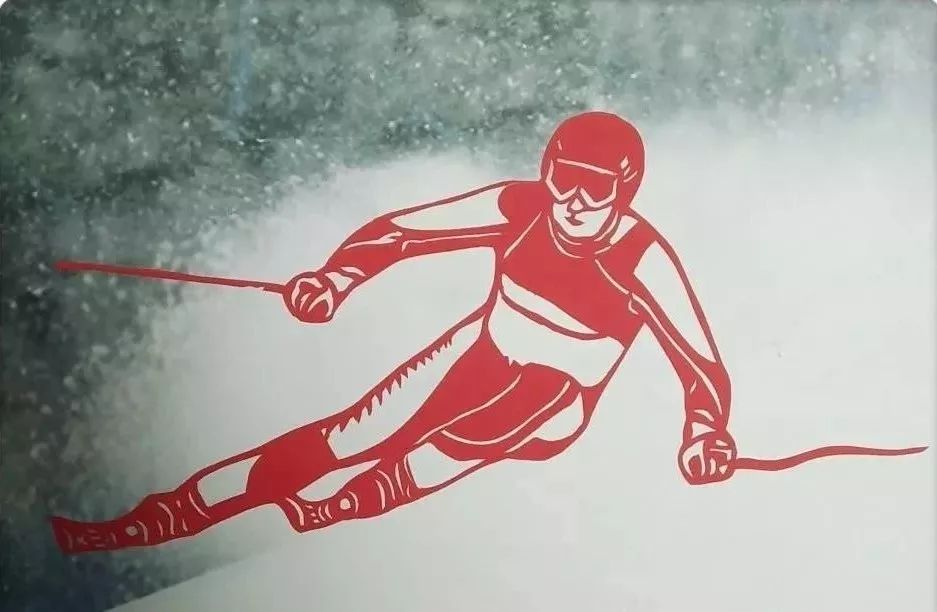 冬奥会运动员剪纸图片图片
